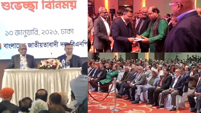 সাংবাদিকদের সঙ্গে তারেক রহমানের শুভেচ্ছা বিনিময়