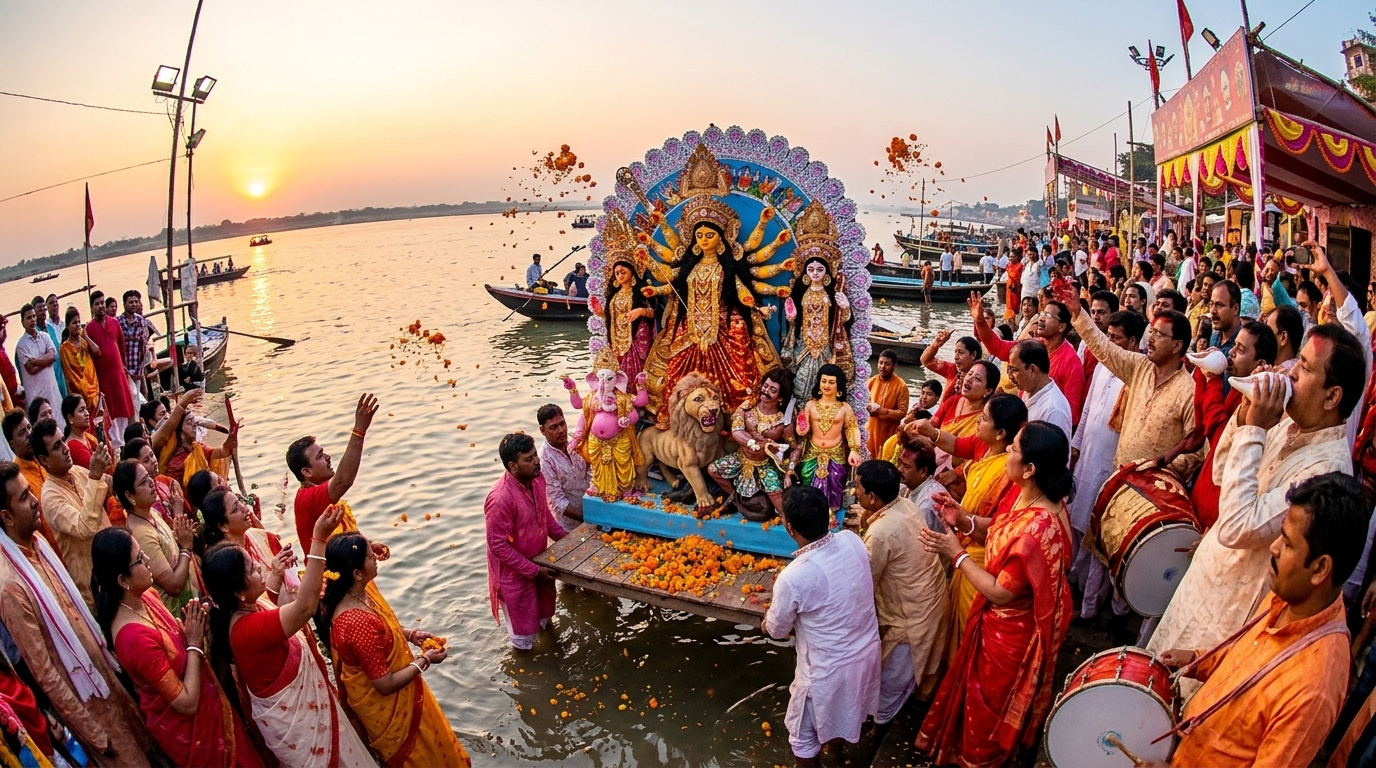 বিজয়া দশমী আজ, বিষাদের সুরে দেবী দুর্গাকে বিদায় জানাবেন ভক্তরা