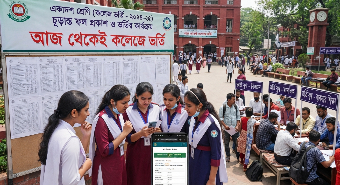 একাদশে ভর্তির চূড়ান্ত ফল প্রকাশ, আজ থেকে কলেজে ভর্তি
