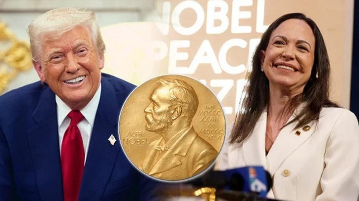 নোবেল পুরস্কারের মেডেল ট্রাম্পকে ‘উপহার’ দিলেন মাচাদো