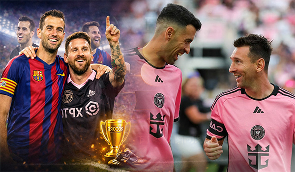 একসঙ্গে ম্যাচ খেলে বিশ্বরেকর্ড গড়লেন মেসি–বুসকেতস