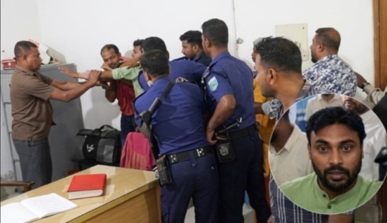 গাইবান্ধায় থানায় ঢুকে পুলিশের ওপর জামায়াত নেতার হামলা, আটক ১