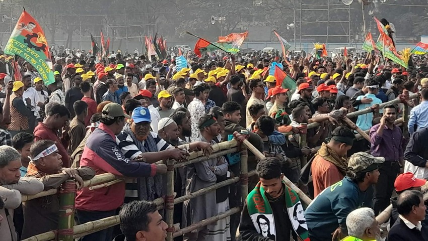 তারেক রহমানের অপেক্ষায় পলোগ্রাউন্ড মাঠ, নেতাকর্মীদের ঢল