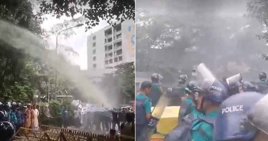 যমুনার সামনে চাকরিচ্যুত বিডিআর সদস্যদের অবস্থান, টিয়ারশেল-সাউন্ড গ্রেনেড নিক্ষেপ পুলিশের