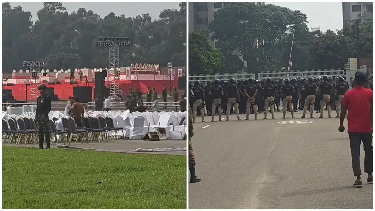নিরাপত্তার চাদরে ঢাকা সংসদ ভবন চত্বর
